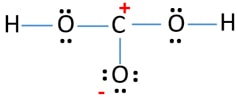 mark charges on atoms on H2CO3